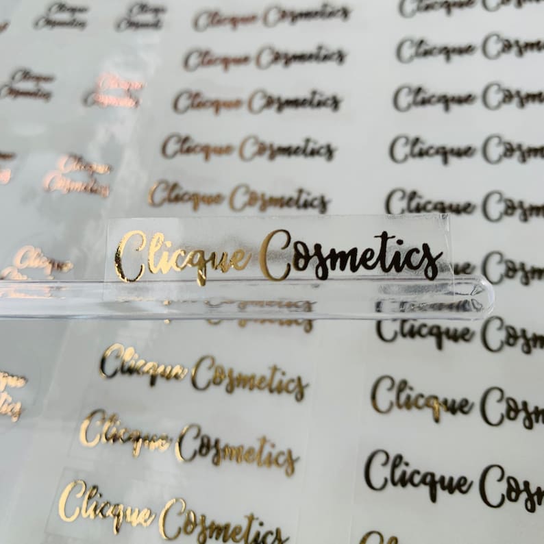 Real foil stickers, personalized labels, perfect for lipgloss tubes, eyelashes and cosmetics packaging 
