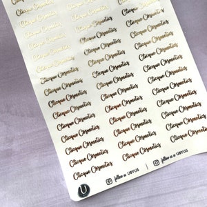 Real foil stickers, personalized labels, perfect for lipgloss tubes, eyelashes and cosmetics packaging image 4