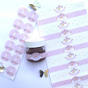 Mini Nutella labels | Bambi Party | Nutella Labels | Nutella Stickers | Custom Party Favor | Personalized Nutella Labels