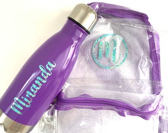 Personalisierter Monogramm Vinyl Aufkleber: Personalisierte Aufkleber für Trinkgläser