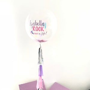 Custom Confetti Balloon with Garland Tail: Personalized Vinyl Decal