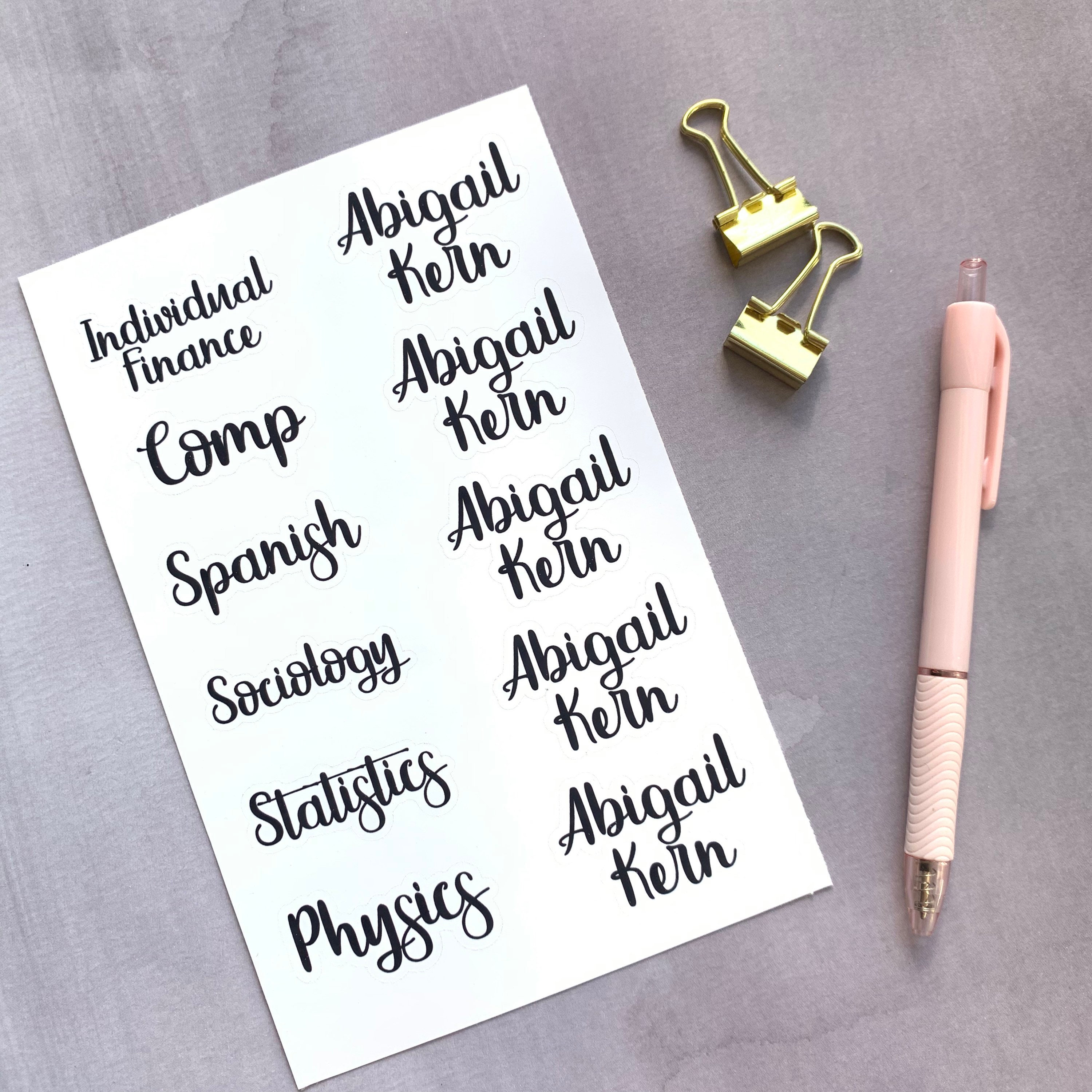Custom School Subject Stickers Ready to Place on Your Back to School ...