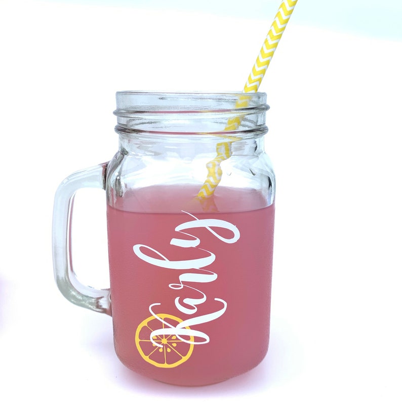 Vinyl Decals to Personalized Mason Jars Perfect for a Lemonade Etsy
