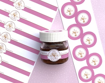 First Communion Mini Nutella labels, Nutella Labels, Nutella Stickers, Custom Party Favor, Personalized Nutella Labels