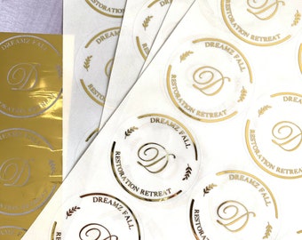 Real foil round stickers, personalized round labels, perfect for branding, wedding envelope seal stickers, favor stickers