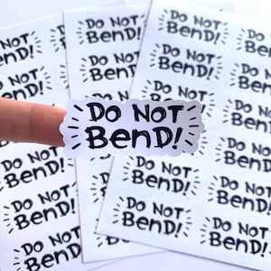 Hand Lettering Do Not Bend Stickers, fragile packaging, Packaging Supplies, Packaging sticker, happy mail stickers