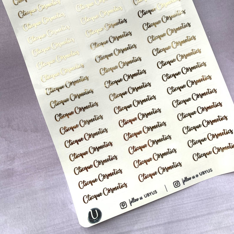 Real foil stickers, personalized labels, perfect for lipgloss tubes, eyelashes and cosmetics packaging image 5