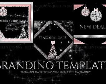 instagram branding template, christmas branding template, xmas branding template, social media templates