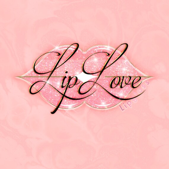 Lipgloss Logo Gloss Logo Premade Logo Glitter Pink Logo Etsy