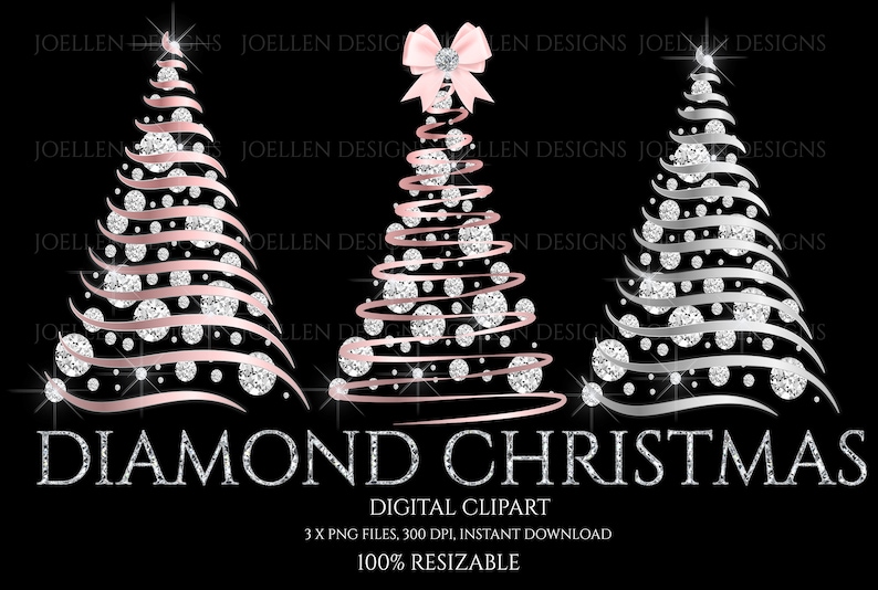 Rhinestone Christmas Tree Christmas Tree PNG Bling xmas tree Digital Christmas Trees Diamond xmas tree clipart