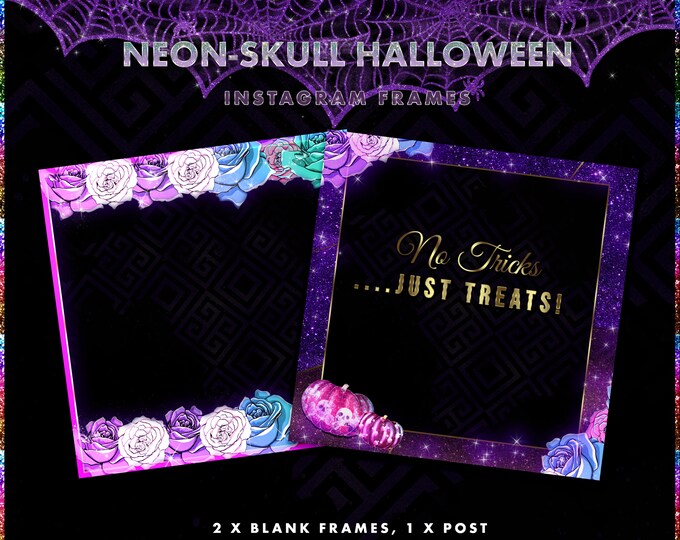 Neon-Skull Halloween Instagram Frames