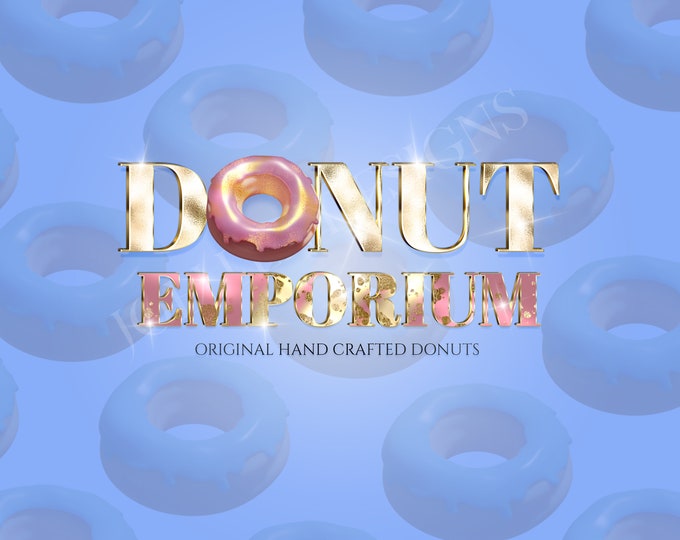 Custom Logo Design, Premade Logo Design, Donut Logo, Donut Design, Doughnut Business, Cake Business Logo