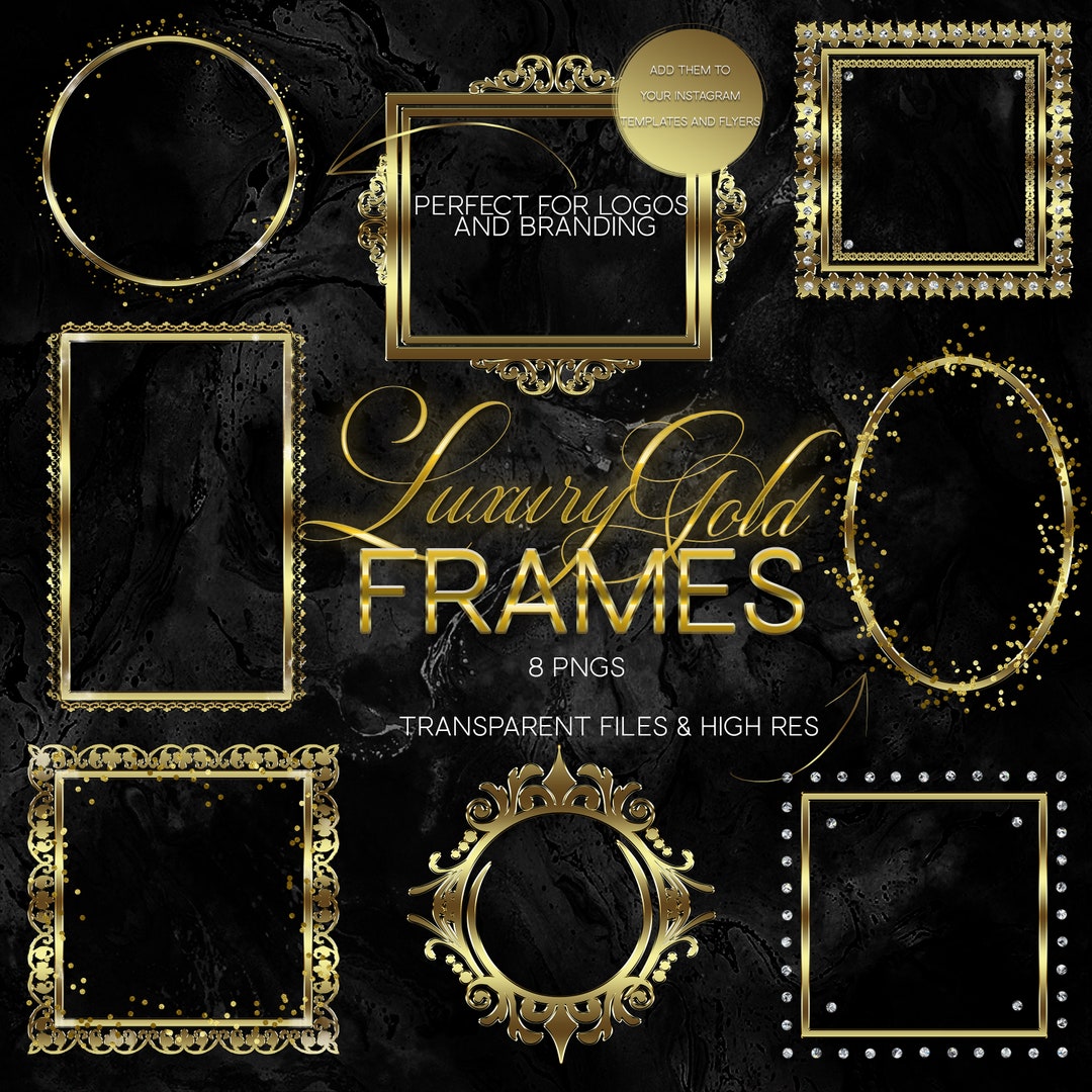 Luxury Gold Frames PNG Frames Gold Frames Frame Clipart Etsy UK