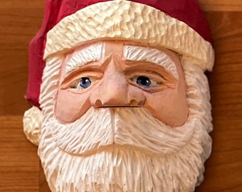 Hand carved Santa Ornament