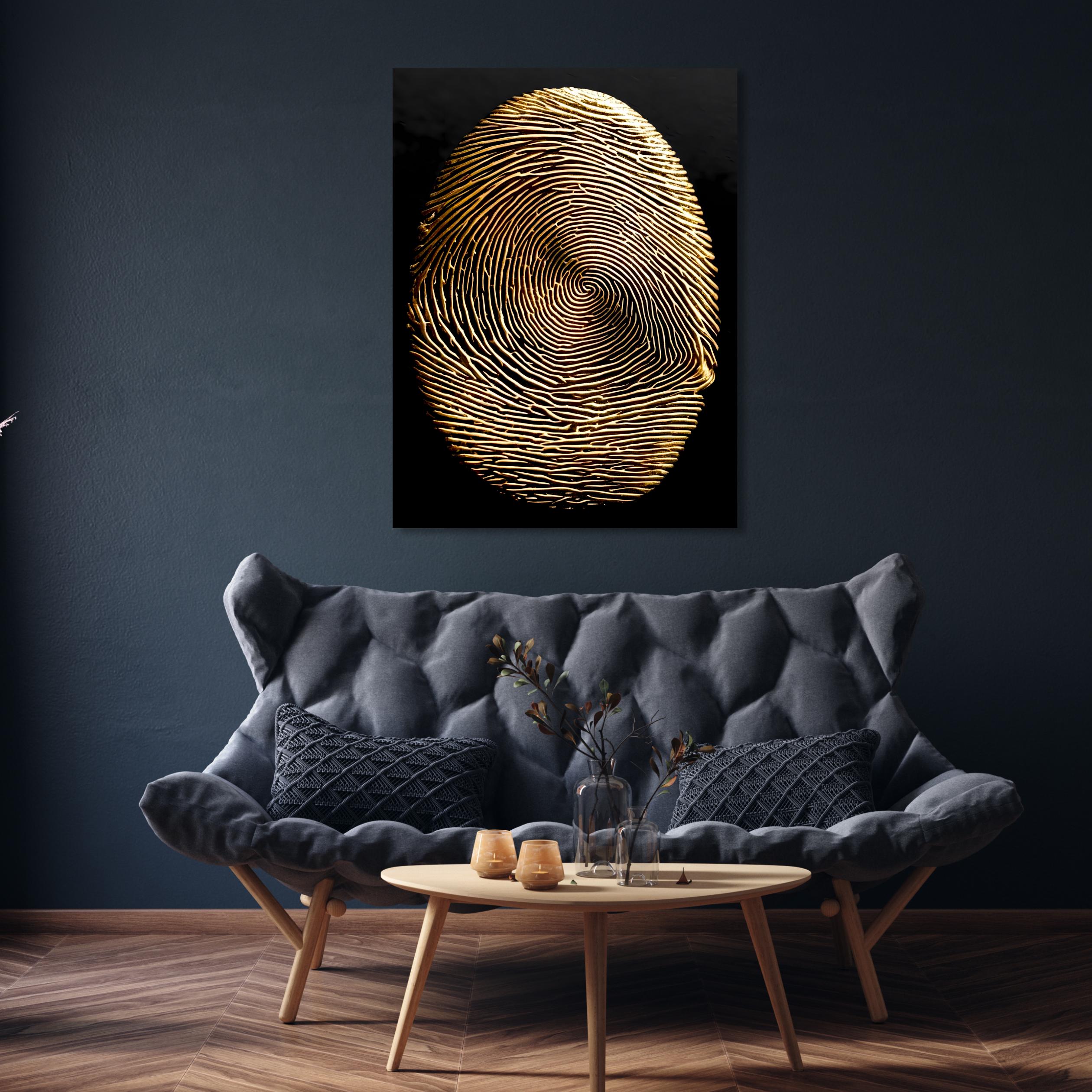 Gold Fingerprint Art Print: Abstract Biometric Decor (digital Download ...