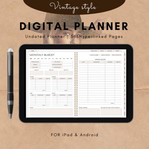 Undated Digital Planner for iPad & Android – Daily, Weekly, Monthly Organizer | 2024-2025 GoodNotes Calendar