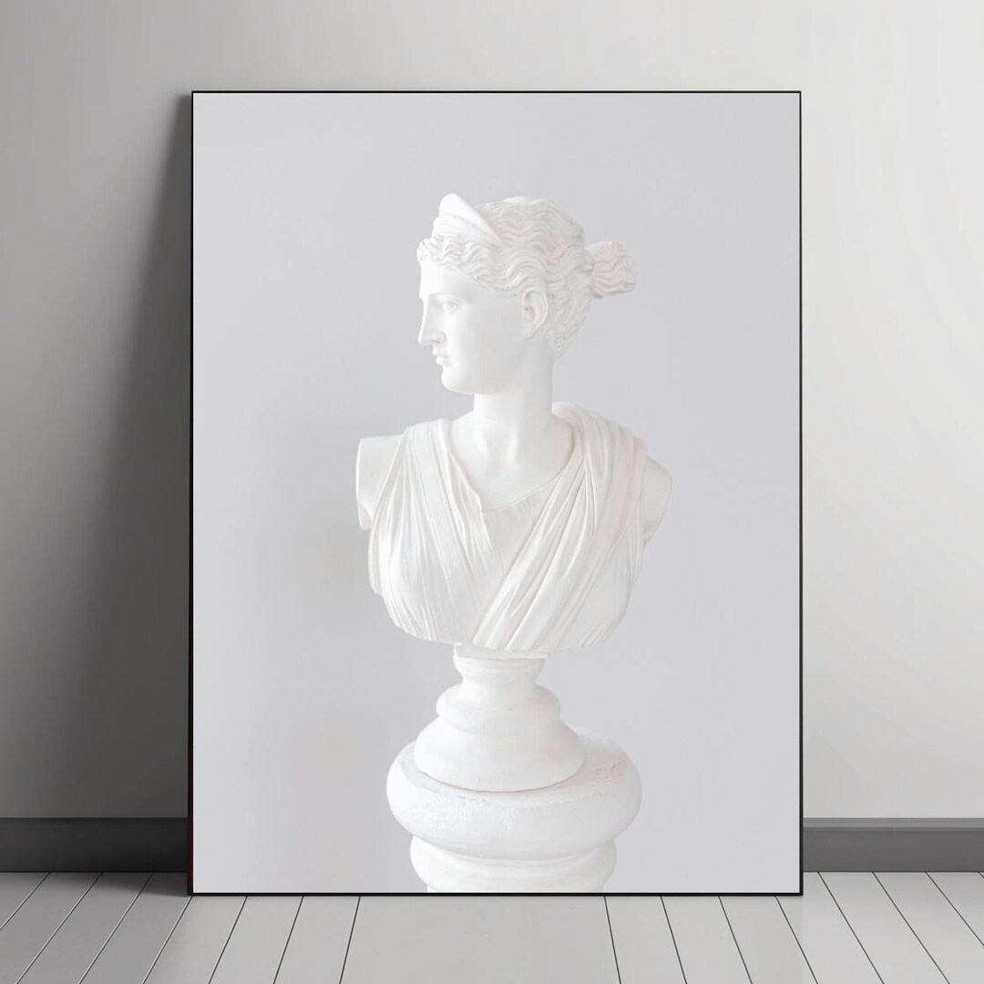 Elegant Greek Goddess Bust Sculpture - Digital Art Print of Classical ...