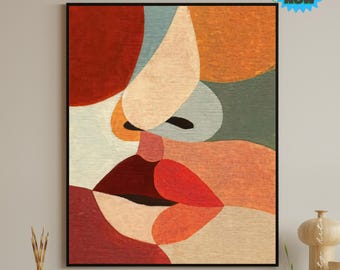 抽象的な魚の絵画：カラフルな航海の壁アート（デジタルダウンロード