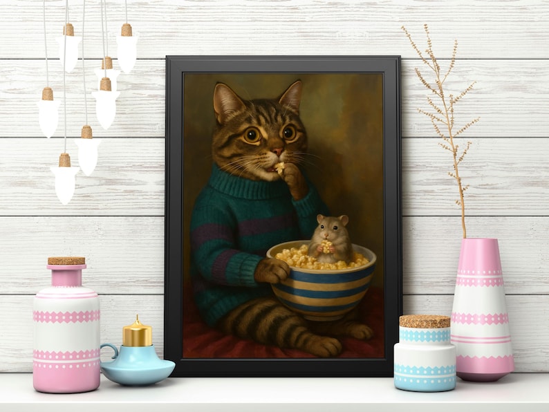 Poster detail showing soft fur and cozy sweater