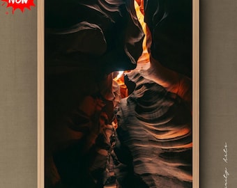 Antelope Canyon Digital Print - Red Rock Sandstone Wall Art - Nature Photography for Home Decor