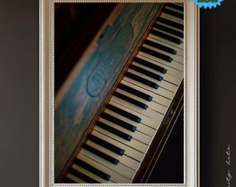Vintage Piano Keys Art Print – Antique Music Decor for Home or Studio
