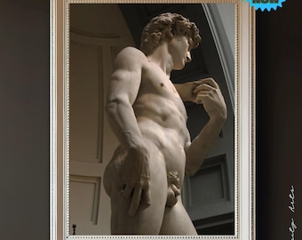Michelangelo's David Statue Photograph - High-Resolution Art Print of Renaissance Masterpiece