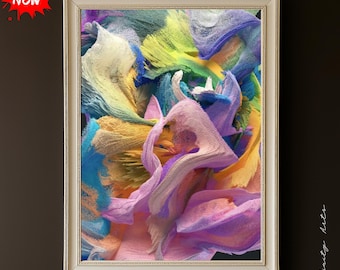 Colorful Abstract Art Print: Modern Energy Bloom (Digital Download)