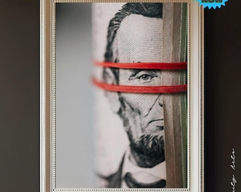 Money Art Print: Dollar Bill with Red Bands (Digital Download)