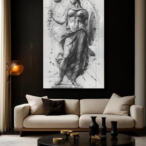 Athena 'Architecture of Power' AI Art Print: Modern Wall Decor (Digital Download) image 3
