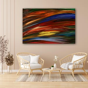 Pennellate astratte vibranti - Stampa artistica digitale - Arte murale colorata per un arredamento moderno