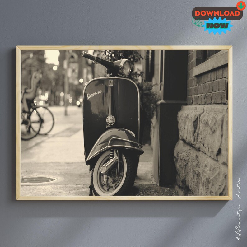 Retro Digital Art Print – Vintage Photo for Home Decor, Instant Download image 1