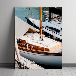 Vintage Sailboat Photo: Nautical Coastal Wall Art (Digital Download)