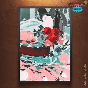 Impresión digital de naturaleza muerta abstracta / Arte mural moderno / Descarga instantánea para decoración del hogar imagen 1