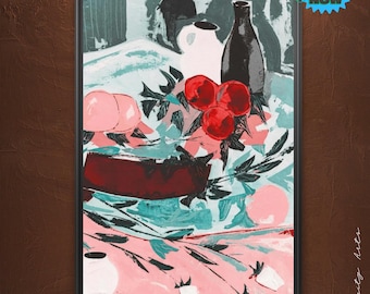 Impresión digital de naturaleza muerta abstracta / Arte mural moderno / Descarga instantánea para decoración del hogar