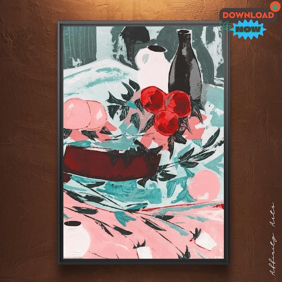 Abstract Still Life Digital Art Print | Modern Wall Art | Instant Download for Home Decor