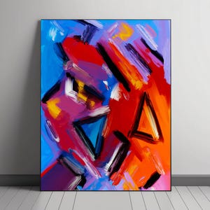 Vibrant Abstract Expressionist Art Print: Colorful Home Decor (Digital Download)