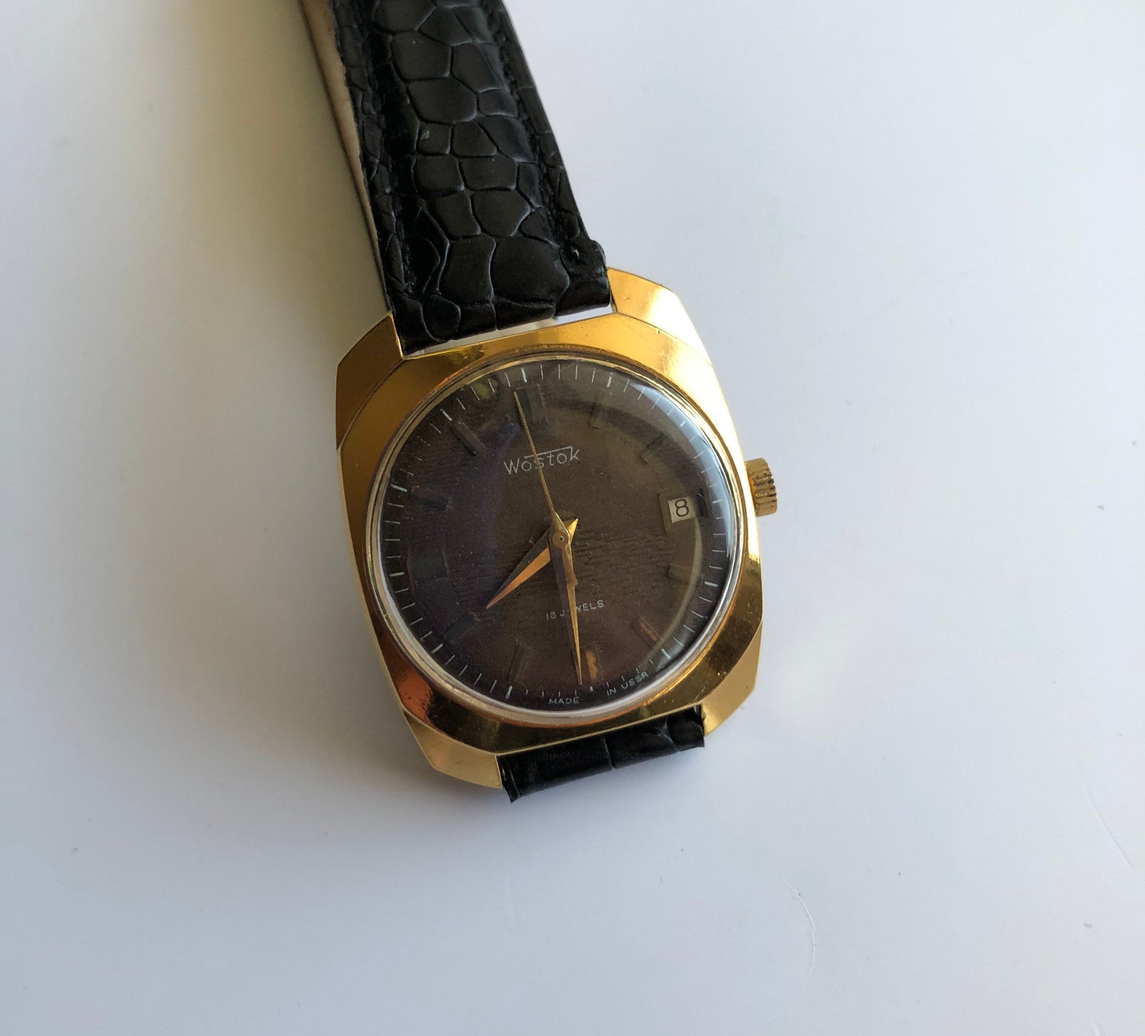 Vostok watch 18 jewels soviet wostok gold plated watch | Etsy