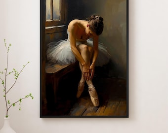 Ballerina Wall Art, Elegant Ballet Dancer Print, Ballet Studio Decor