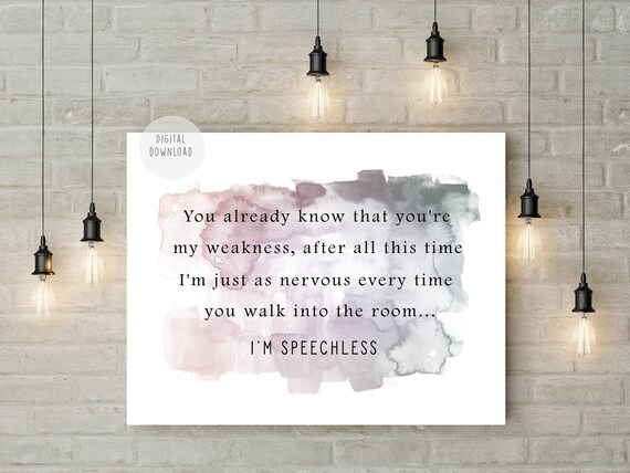 Items Similar To Speechless Dan Shay Lyric Digital Poster