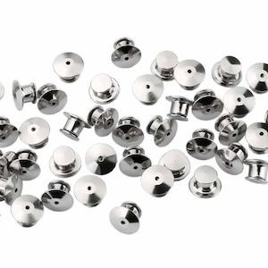 Locking Pin Backs // Pack of 20, 40 or 100 SILVER / RAINBOW / BLACK