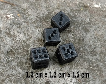 Iron dices, dwarf dice, dices, set of 4 dices, dice games, tabletop gaming, board games, Forged dices, iron gift, 6th anniversary, 6 year