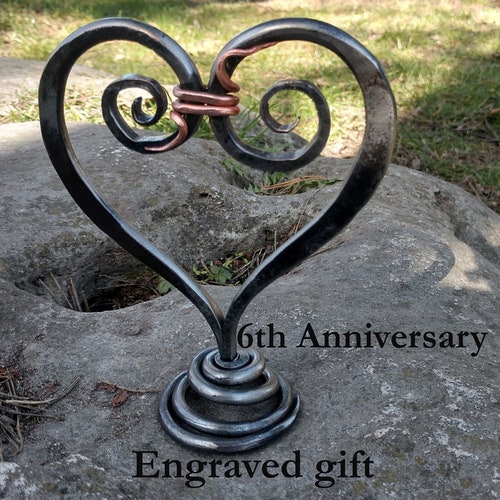 6th Anniversary Gift Iron Heart Iron Wedding Hand Etsy