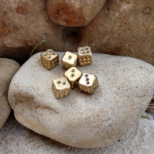 Bronze dices, d6 dices, set of 6 dices, dice games, tabletop gaming, board games,bronze gift,bronze anniversary,8 years anniversary,handmade