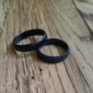 Iron rings, set of 2 iron rings, iron ring for him, hand forged iron ring, 6th Anniversary, black rings, gift for couple, iron gifts for him