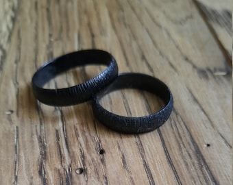 Iron rings, set of 2 iron rings, iron ring for him, hand forged iron ring, 6th Anniversary, black rings, gift for couple, iron gifts for him