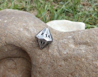 D14 iron dice, 14th years gift, iron gift, 14th birthday gift, gift for him, iron dice,iron anniversary,tabletop gaming,board games,dnd dice