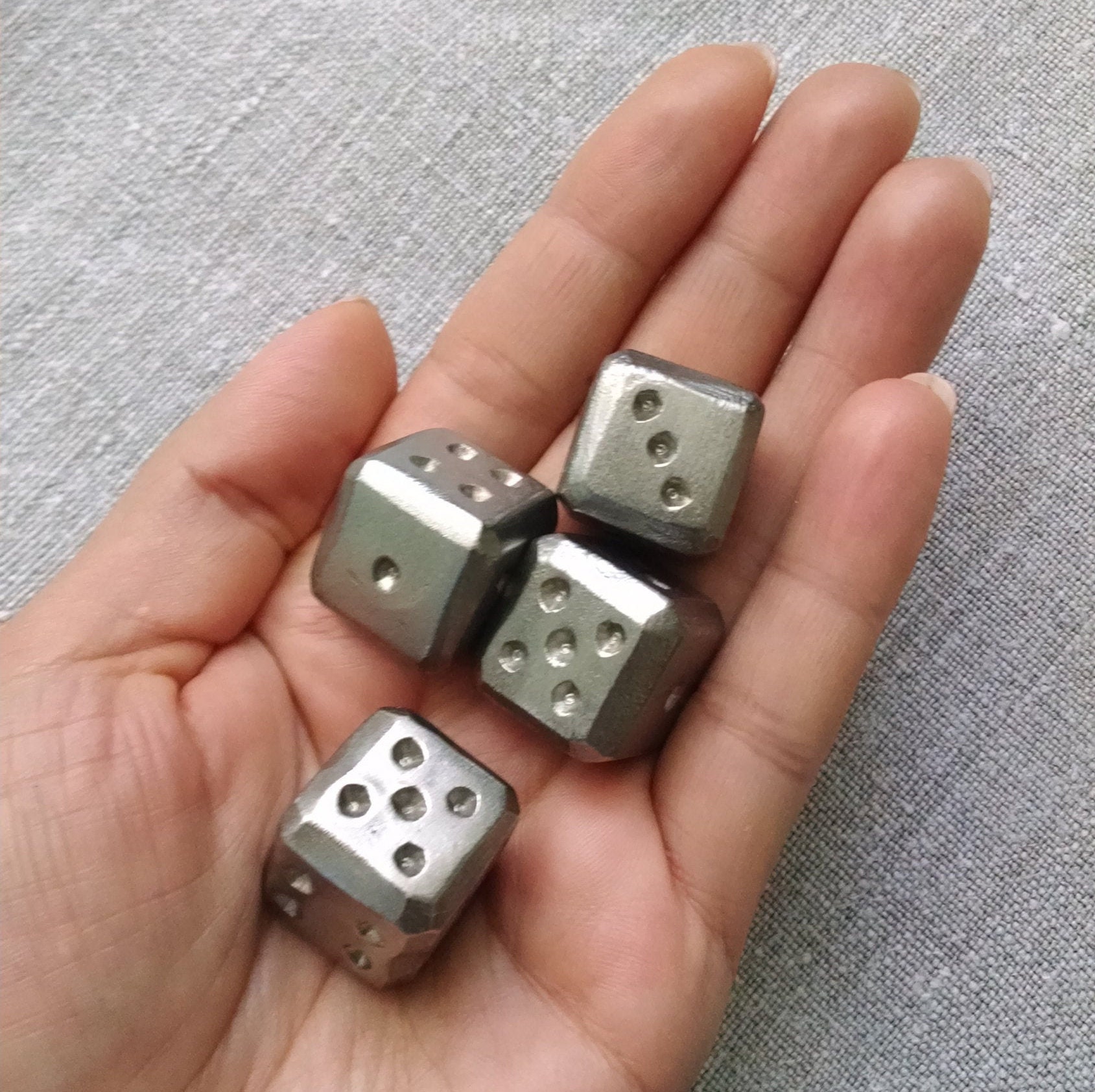 Steel Dice Dices Stainless Steel Set of 4 Stainless Steel Etsy