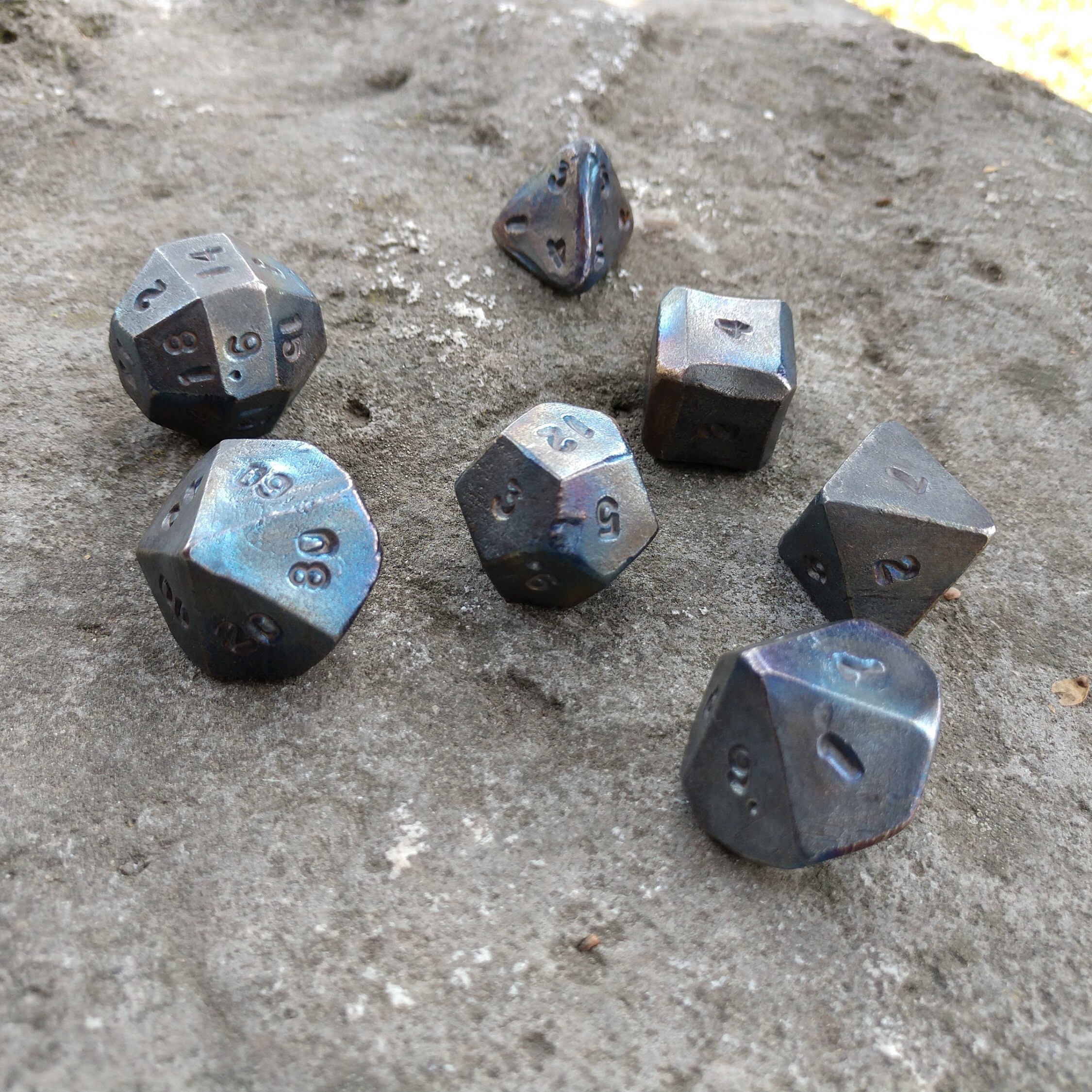 Hand Titanium Dice Set of 7 Dices D4 D6 D8 D10 Etsy