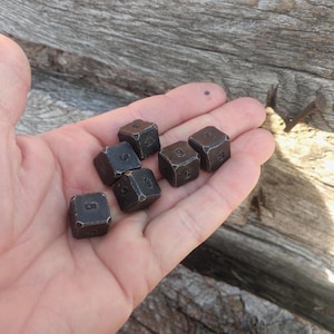 Iron dices, dices, set of 6 dices, d6, dice games, tabletop gaming, board games, iron gift, handmade dice, 6th anniversary, 6 year gifts