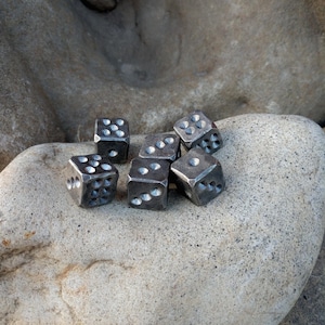 Iron dices, dices,set of 6 d6 dices, dice games, tabletop gaming, board games, Forged dices, iron gift, gift for him, 6th anniversary,6 year